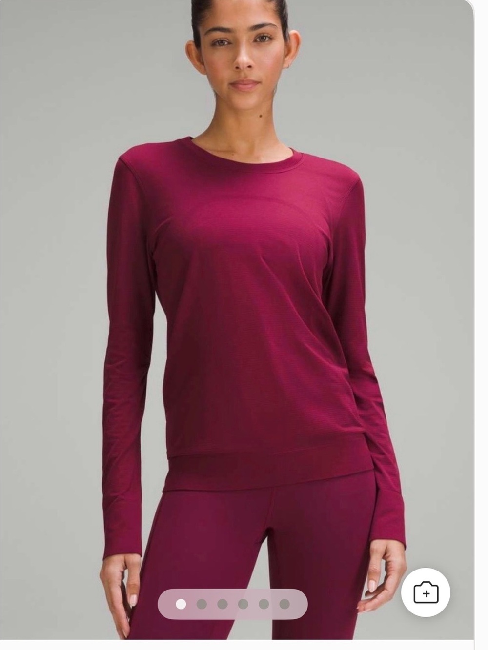 lululemon athletica Long Sleeve Crew Top - Deep Berry